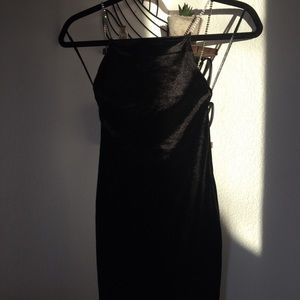 black velvet dress with sparkle chains